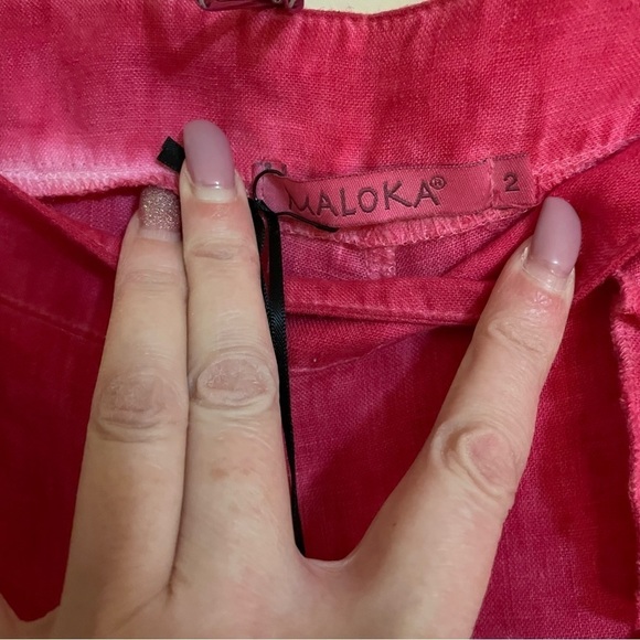 MALOKA: Frills & Thrills High Waisted Linen Shorts, Size M - Picture 6 of 13